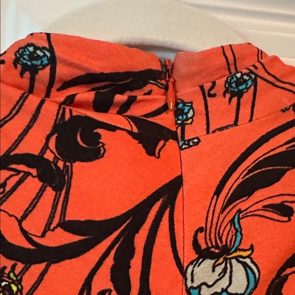 Nicole Miller Asymmetrical Orange Floral Dress - Picture 9 of 12